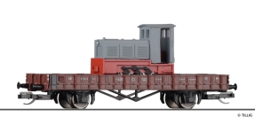 Tillig 502901 - TT - Niederbordwagen Feldbahnlok Eisenwerke West, DR, Ep. III - Tillig TT-Club